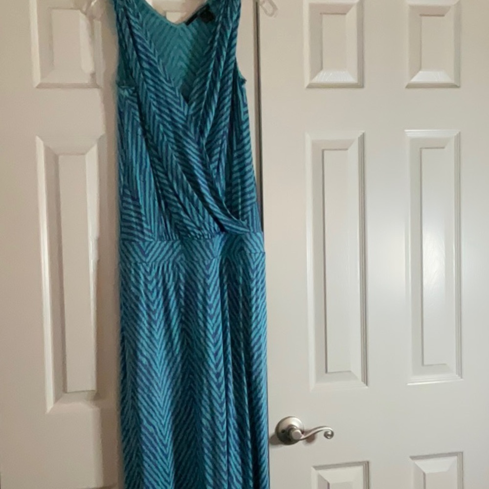 Maxi teal and purple dress